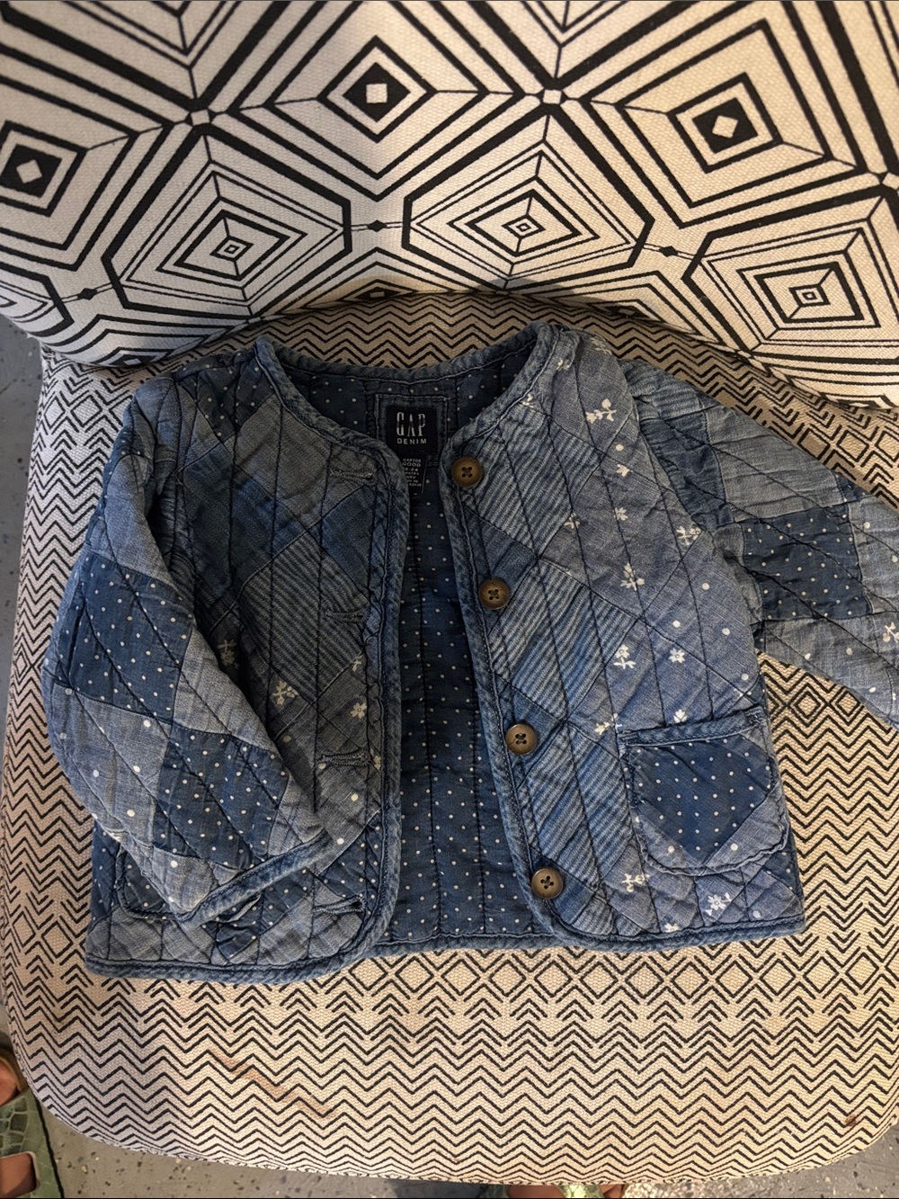GAP Blue Quilted Patterned Kids Jacket